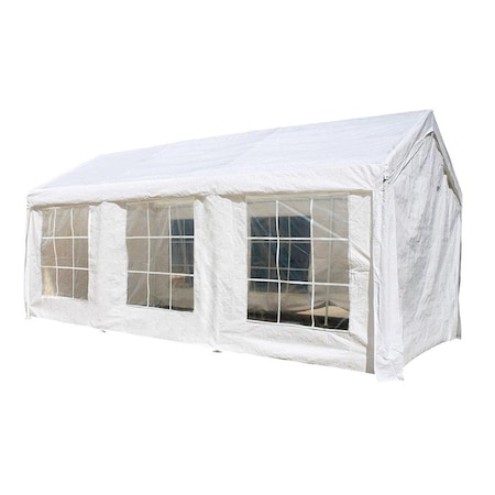 Tepee Supplies Heavy Duty Outdoor Gazebo Canopy Tent with Sidewalls, White TE2519223